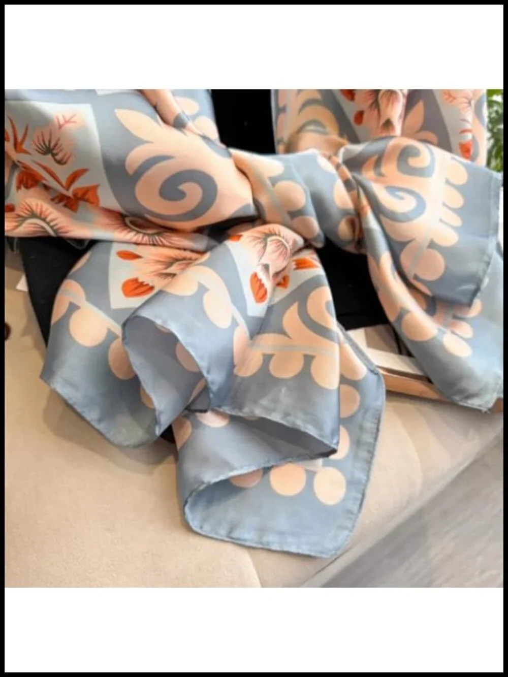 Lightweight Floral Satin Scarf Shawl Wraps for Women